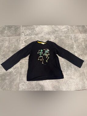 Paul Smith Junior skeleton graphic cotton long sleeves black shirt kid size 6
